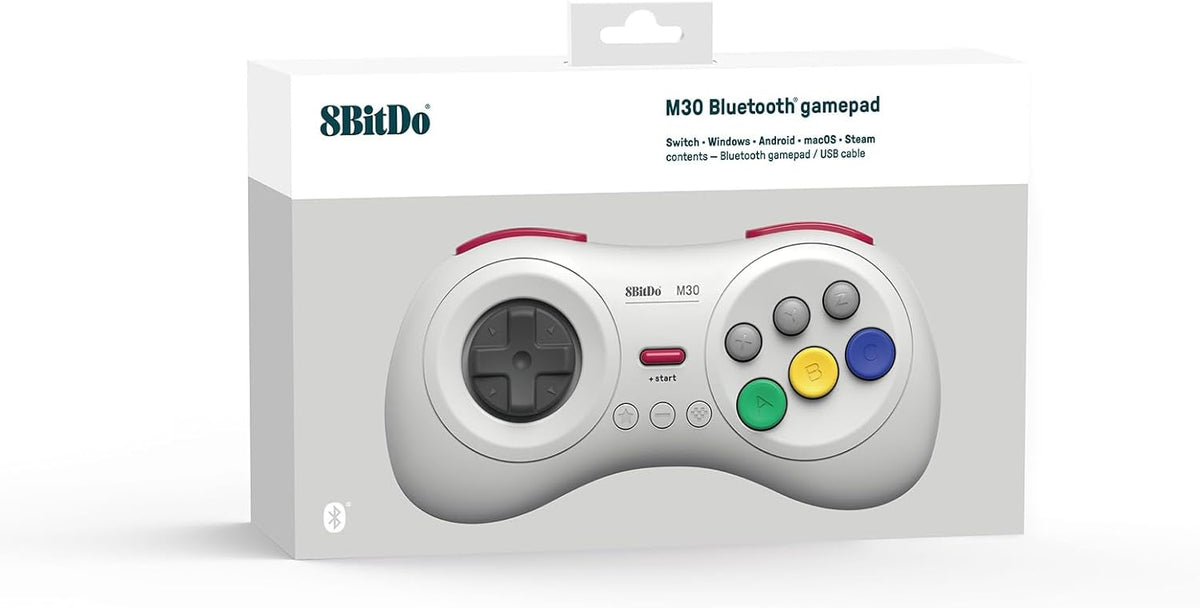 8BitDo M30 bluetooth controller wit - Gamesellers.nl