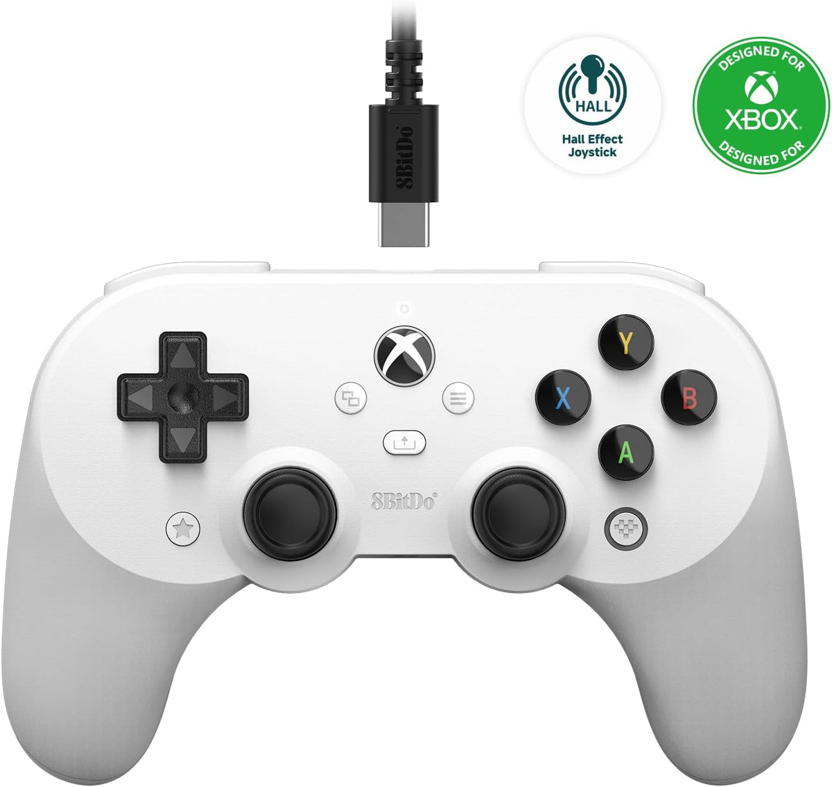 8BitDo Pro2 Wired Controller Hall effect edition voor Xbox &amp; PC wit - Gamesellers.nl