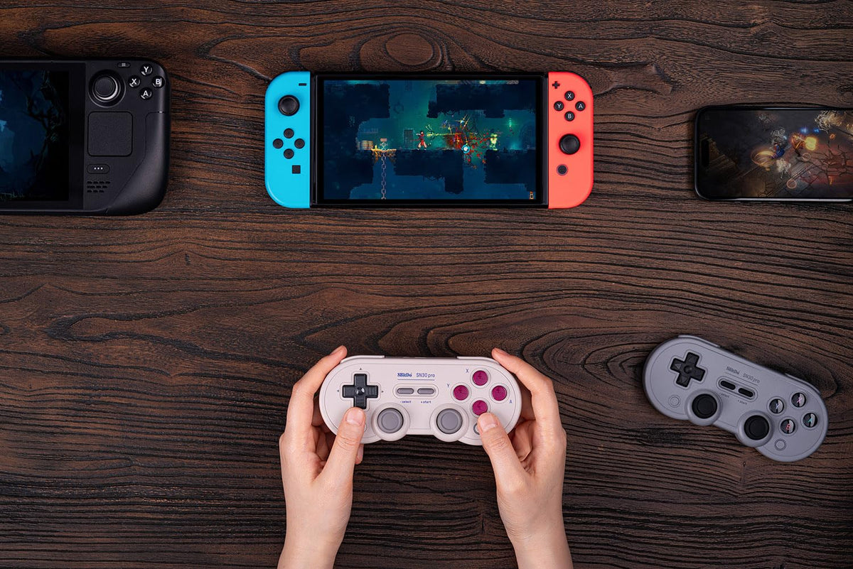 8BitDo SN30 Pro Gray Gamepad Hall edition bluetooth controller - Gamesellers.nl