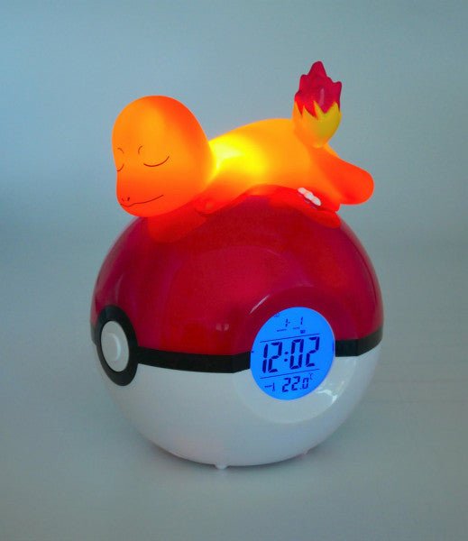 Pokemon: Sleeping Charmander on Poke Ball Light - Up 3D Alarm Clock - Gamesellers.nl