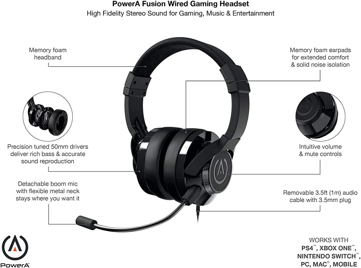 PowerA Wired Gaming Headset - Black - Gamesellers.nl