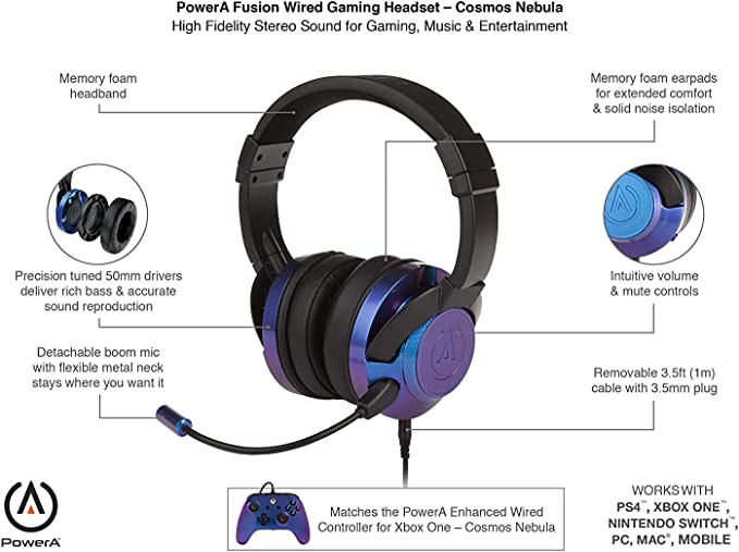 PowerA Wired Gaming Headset - Nebula - Gamesellers.nl