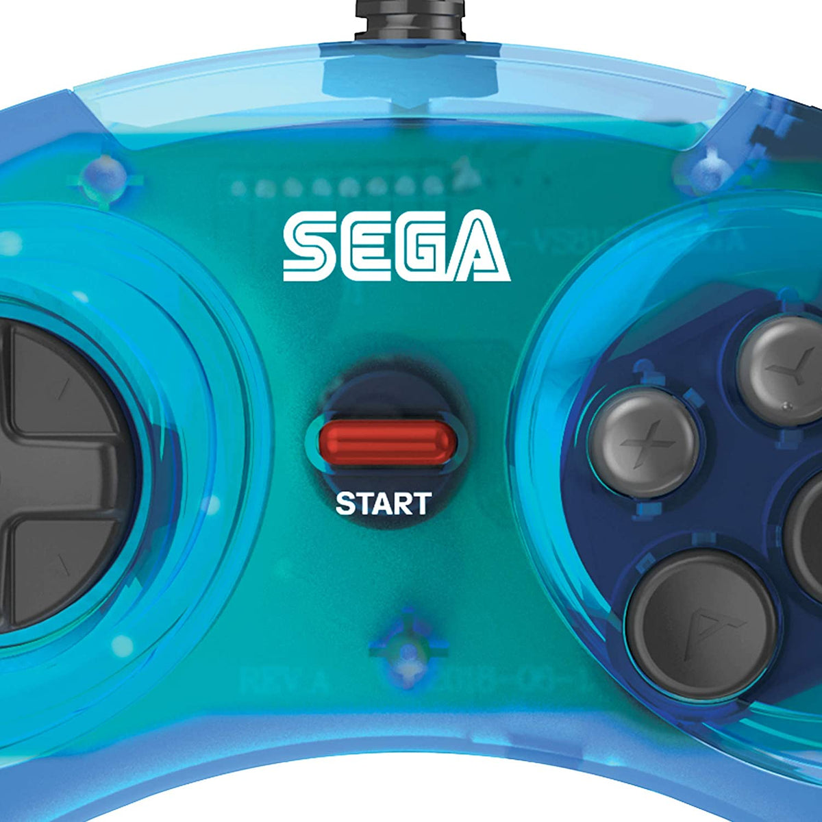 Retro - Bit Sega Mega Drive 6 - button USB controller clear blue - Gamesellers.nl