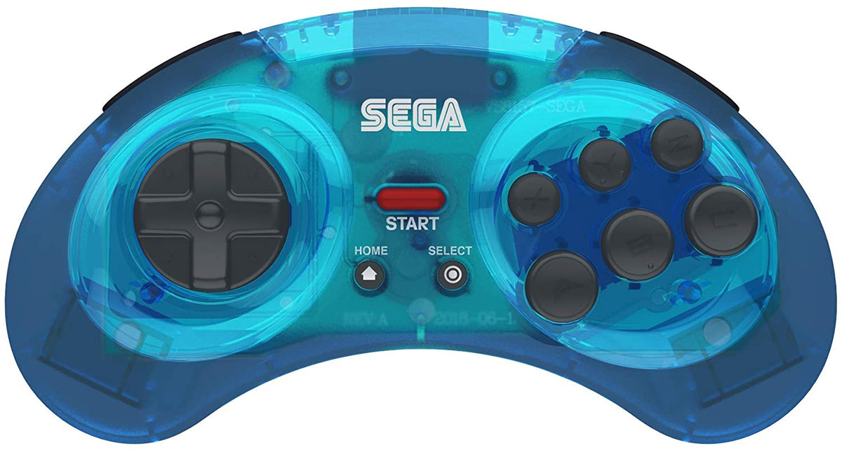 Retro - Bit Sega Mega Drive 8 - button Bluetooth controller clear blue - Gamesellers.nl