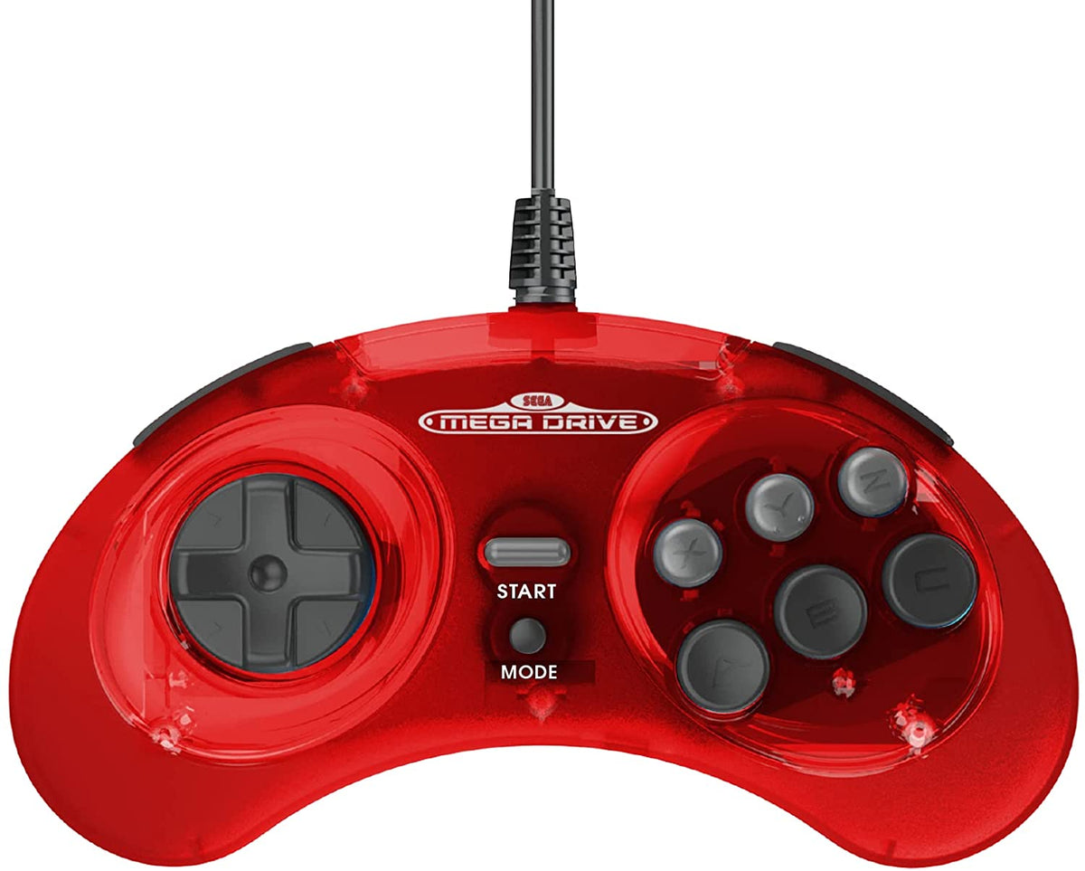 Retro - Bit Sega Mega Drive 8 - button USB controller crimson red - Gamesellers.nl