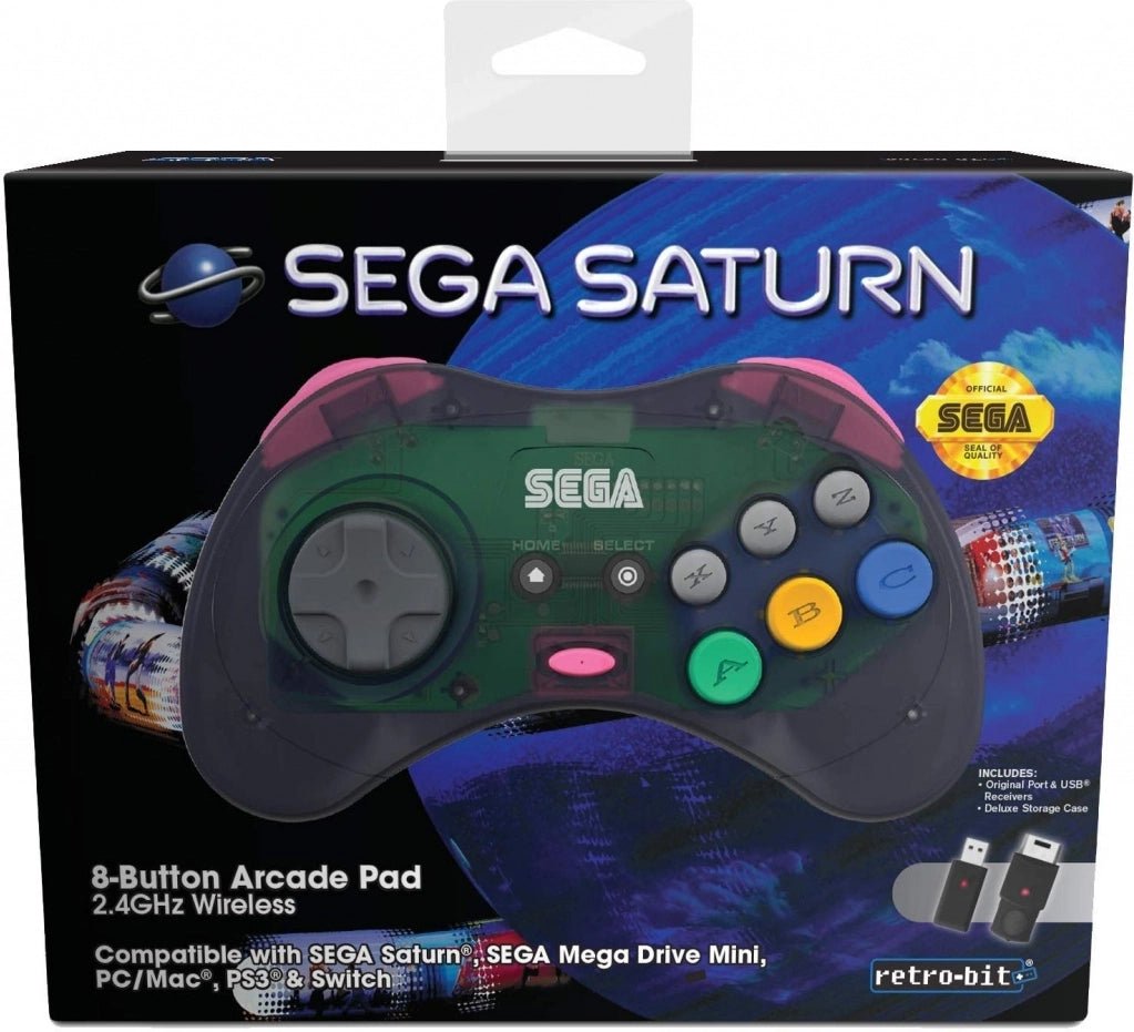 Retro - Bit SEGA Saturn 2.4G Wireless Controller slate grey - Gamesellers.nl