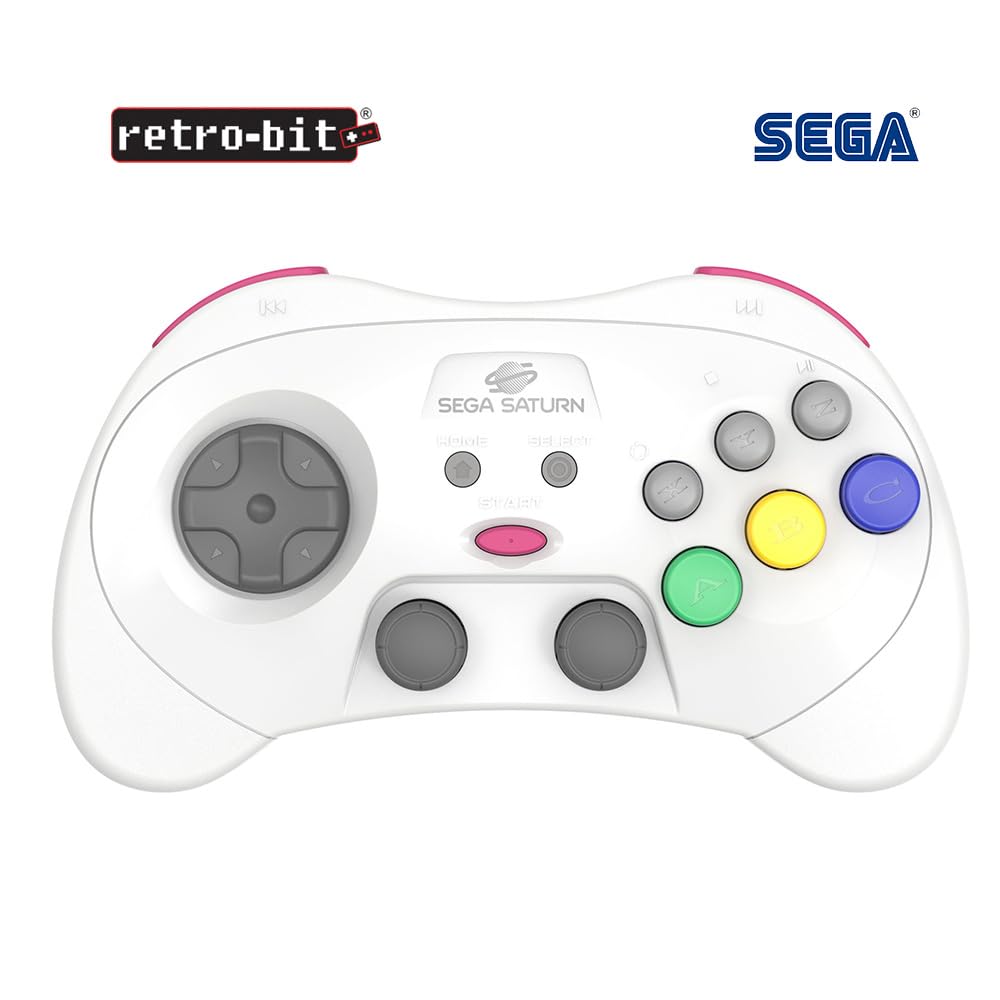 Retro - Bit SEGA Saturn 2.4G Wireless Pro Controller White - Gamesellers.nl