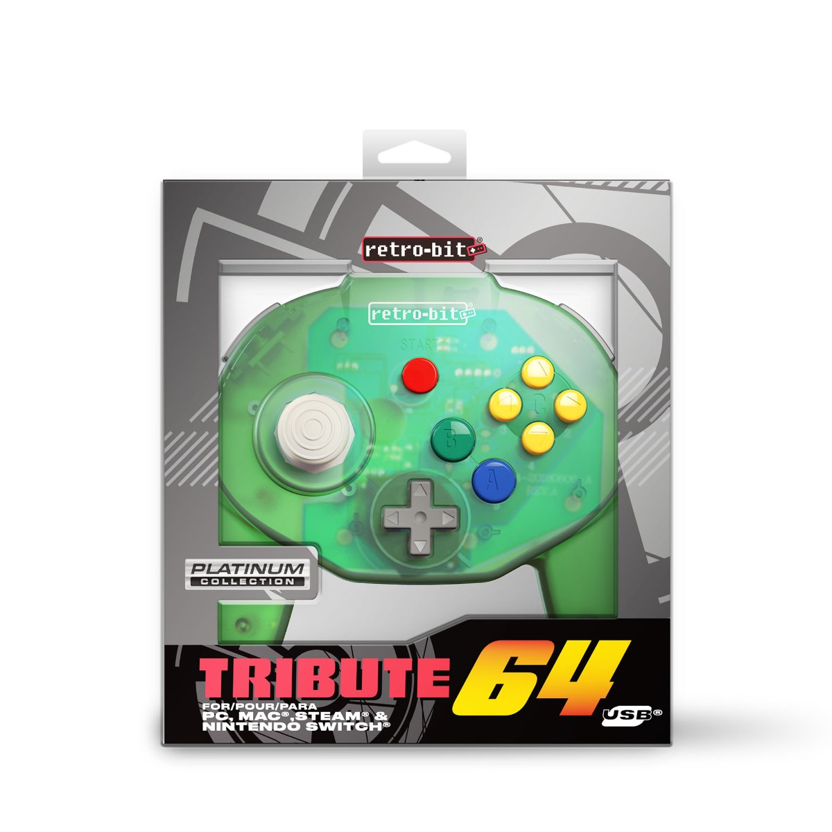 Retro - Bit Tribute 64 USB controller forest green - Gamesellers.nl