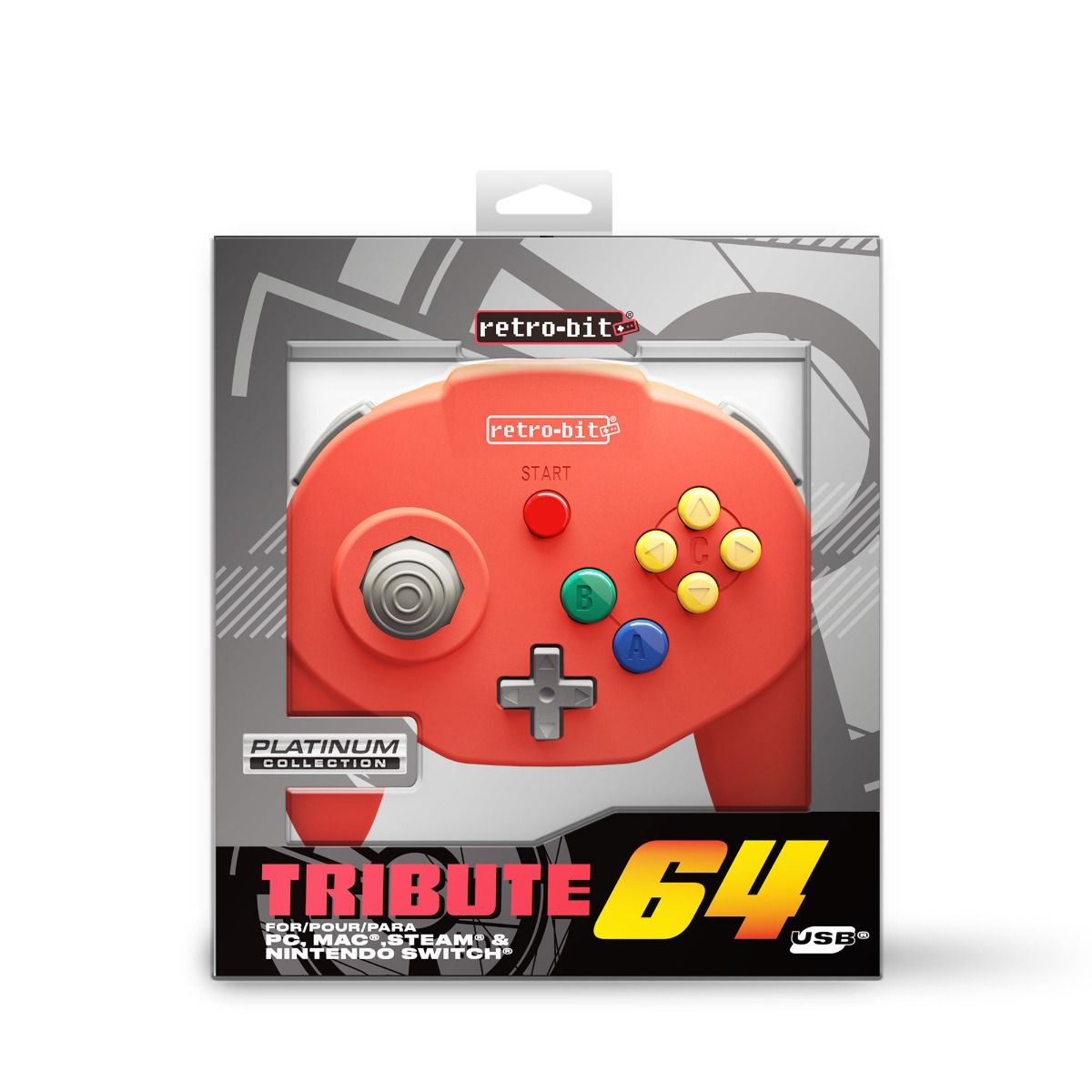 Retro - Bit Tribute 64 USB controller red - Gamesellers.nl