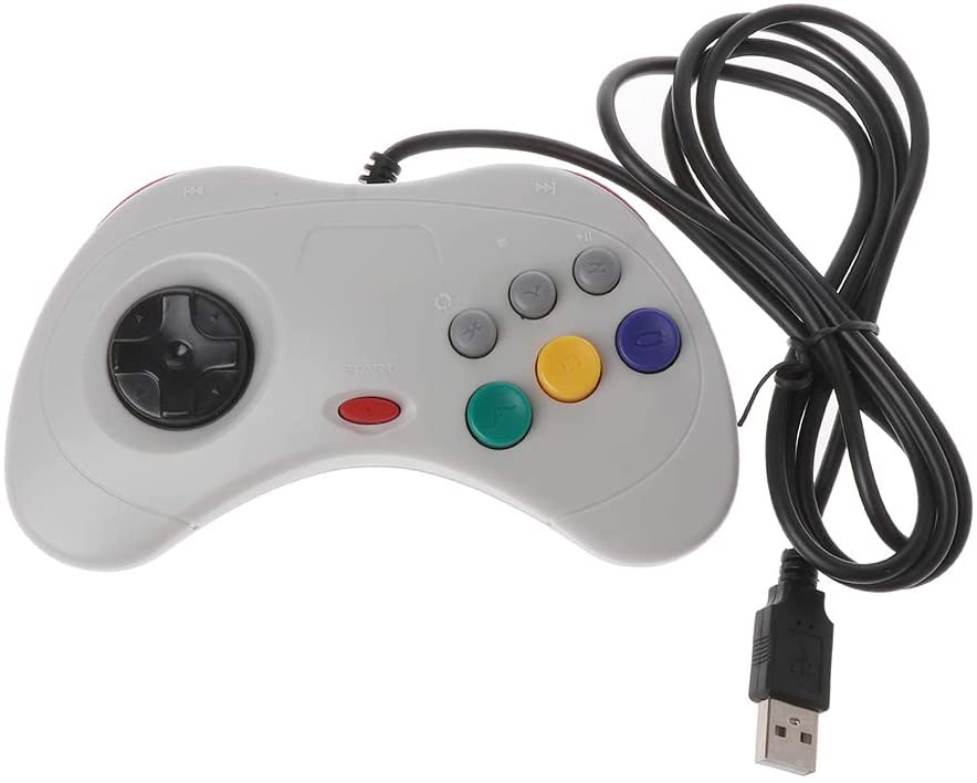 Sega Saturn style controller white USB - Gamesellers.nl