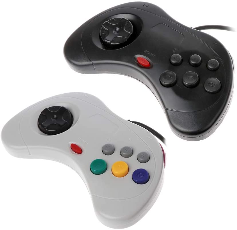 Sega Saturn style controller white USB - Gamesellers.nl