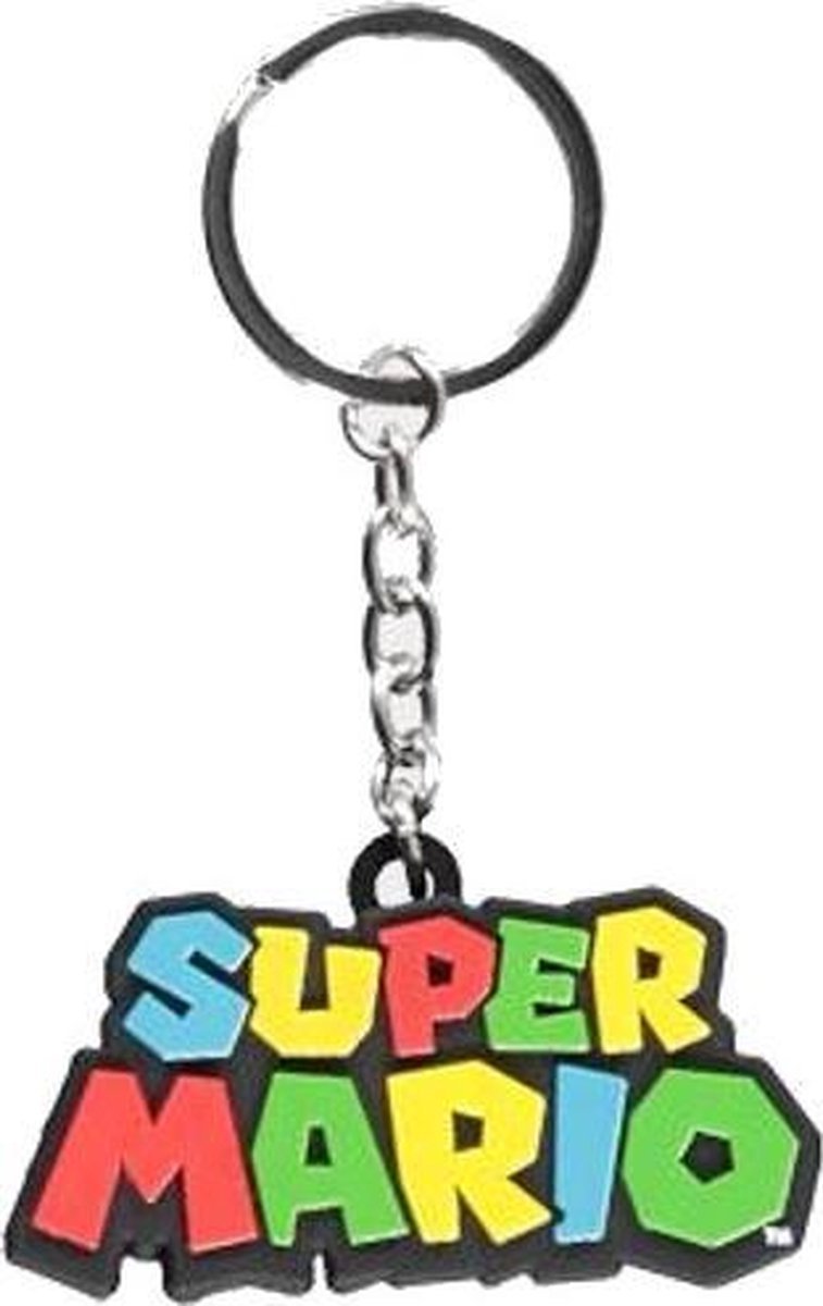 Super Mario logo 3d rubber keychain - Gamesellers.nl