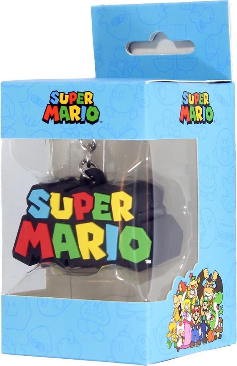 Super Mario logo 3d rubber keychain - Gamesellers.nl