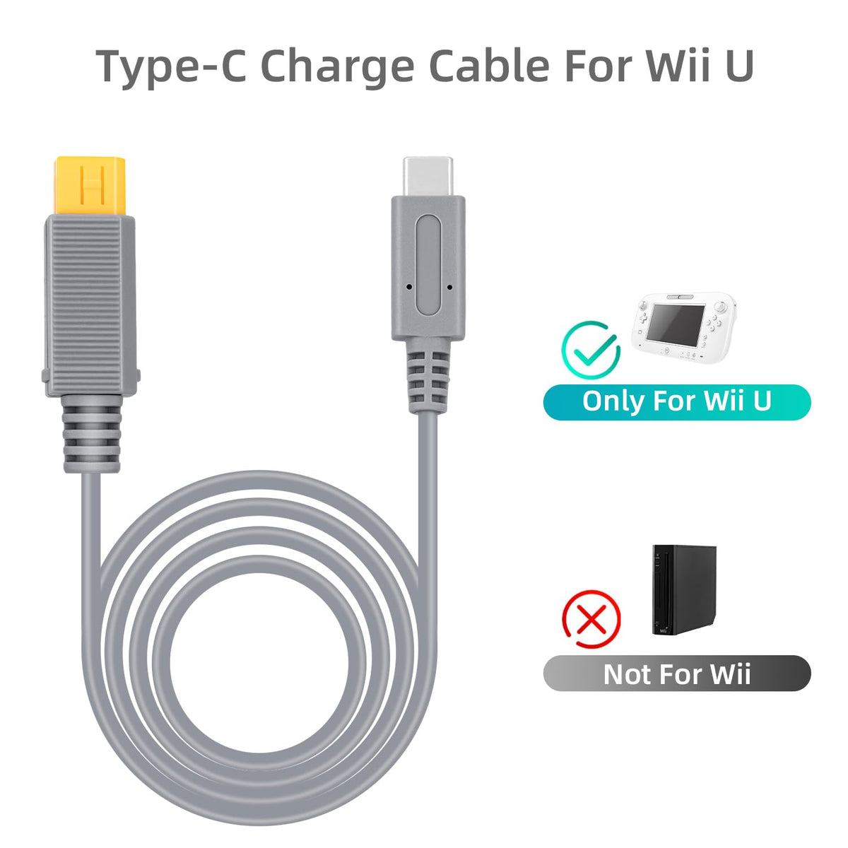 USB - C stroomkabel voor Nintendo Wii U - Gamesellers.nl